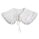 Falsk krage för kvinnor Horisontell veckad bomull Avtagbar krage Dekorativ krage för tröja blus klänning Elegant accessoar 3