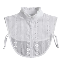 Falsk krage för kvinnor, stående, veckad med spets. Elegant avtagbar krage. Dekorativ accessoar till tröjor, blusar och klänningar. 2