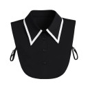 Falsk krage för kvinnor svart med vit kant Avtagbar krage i bomull Dekorativ krage för tröja blus klänning Elegant accessoar 1