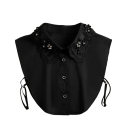 Falsk krave til kvinder med påsyede blomster Elegant aftagelig krave Dekorativ krave til sweaterblusekjole Modetilbehør 1