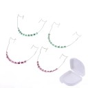 Falsos brackets decorativos 5 x 4,6 cm Par de brackets con gancho y alambre metálico Adorno dental temporal con caja 2