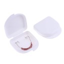 Falsos brackets decorativos 5 x 4,6 cm Par de brackets con gancho y alambre metálico Adorno dental temporal con caja 4