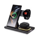 Faltbare drahtlose 3-in-1 Lade station 15 W mit LED-Beleuchtung für Samsung Galaxy Telefon, Watch und Buds USB-C Schwarz für Nachttisch 4