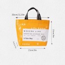 Faltbare Einkaufstasche 30 x 23 cm Gelb/Beige Tasche für Obst und Gemüse Tragbare wasserdichte Tasche mit der Aufschrift Have a nice day PP Tasche 1