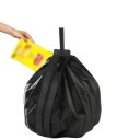 Faltbare Einkaufstasche, schwarz, 40 x 40 cm, aus Nylon, Tragkraft 20 kg, Volumen 48–64 l, strapazierfähige Tasche mit großer Öffnung, platzsparend zusammenfaltbar 5