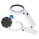 Faltbare Handlupe mit Licht, 5- und 11-fache Vergrößerung, 75 x 19 mm, LED-Beleuchtung, Desktop-Leselupe, USB-Stromversorgung oder Batteriebetrieb 2