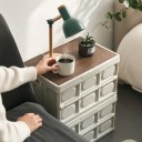 Faltbare Kunststoff-Campingbox mit Deckel und Griffen 15 l 33 x 24 x 17 cm PP und Holzplatte Weiß Aufbewahrungsbox für Auto, Picknick und Ausflüge 5