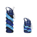 Faltbare Silikonflasche mit Trinkhalm und Karabiner 500 ml Bunte tragbare Wasserflasche Reiseflasche 2