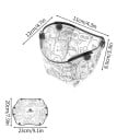 Faltbarer Campingbecher Leicht und tragbar 12 x 11 x 8,5 cm Mit Druckknöpfen Transparent mit schwarzem Druck Geschirr für die Natur und Ausflüge 2