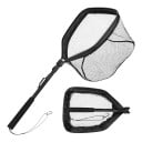 Faltbarer Fischkescher Länge 80 cm Einteiliges Rohr mit Schaumstoffgriff und Karabiner Fischernetz mit tiefem Sack Für das Angeln vom Ufer 1