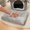 Faltbarer Katzenbett 42 x 34 x 38 cm Graues Haus mit Eingang Öffnung Geeignet für Innen- und Außenbereich Bequeme Unterkunft für Katzen 3