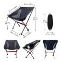 Faltbarer quadratischer Campingstuhl für den Außenbereich 68 x 56 x 58 cm Sitzhöhe 39 cm Tragfähigkeit 150 kg Leichter tragbarer Stuhl 2
