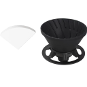 Faltbarer Silikon-Kaffeebereiter Ø 9,8 cm mit 40 Stück Papierfiltern Tragbarer Dripper für gefilterten Kaffee Reisekaffeekocher 1