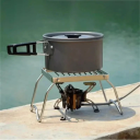 Faltbarer Topfhalter aus Edelstahl zum Kochen im Freien, tragbarer Herdständer, stabile Konstruktion, Camping, Wandern 3