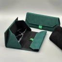 Faltbares Brillenetui 16 x 6,8 cm Dreiecksform Elegantes Brillenetui aus Samt Lese- und Sonnenbrillenetui 2