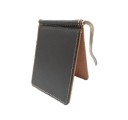 Faltbares Etui für Ausweise und Karten mit Klammer für Geldscheine Reisetasche aus PU-Leder mit Steppung Maße ca. 11,3 x 8 x 2 cm 1