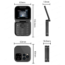 Faltbares Mini-Telefon SERVO i16 Pro 2G Flip 2SIM 1,77&quot; TFT LED-Taschenlampe Typ C FM-Radio 3,5-mm-Buchse microSD 1000 mAh Bluetooth Mehrsprachig 6