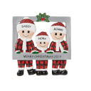 Familie Kerst Ornament 7.7 x 7.5 cm Persoonlijke Hangdecoratie met het Motief van Ouders en Kind Decoratie voor Thuis 3