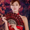 Fan with Peacock Feather Design 6