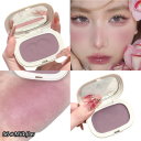 Fard à joues unicolore pigmenté Texture douce et crémeuse Boîtier compact ovale avec miroir Couleurs douces longue tenue pour les joues 8