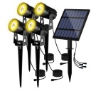 Faretto LED solare 3000K Bianco caldo IP65 Illuminazione esterna impermeabile Luce da parete da giardino Pannello solare energetico casa recinto 1