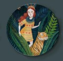 Farfurie decorativă cu motiv de animal sălbatic 2