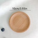 Farfurie rotundă pentru desert din lemn masiv 10 cm, suport din lemn natural pentru servirea deserturilor și a gustărilor 3