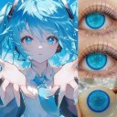Färgade kontaktlinser blå och lila mjuka hydrogel anime effekt full täckning diameter 14.5 mm 6 månader 4