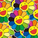 Färgglad blomma klistermärke 2