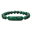 Färgglada armband av naturstenar 18,5 cm 8 mm pärlor elastiskt armband med metalldetaljer unisex smyckestillbehör 3