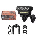 Faro anteriore LED per bici 13,8 x 4 x 5,1 cm Ricaricabile USB-C 2000 mAh Powerbank Torcia 5 LED 12 SMD 6 modalità Impermeabile IP44 Sicurezza per bici 1