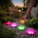Faro solare da esterno a forma di pietra Luce colorata 14,5 x 13 x 8 cm Plastica e ABS Copertura bianca Grado di protezione IP65 Per marciapiede e sentiero del giardino 3