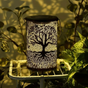 Farol solar de metal de 18 x 10 cm, lámpara LED colgante para exterior, impermeable, para decoración de jardín, con forma de árbol, luz nocturna con sombra 4