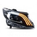 Faros LED delanteros con intermitente secuencial y animación, par, 12 V, Full LED, negros, para Mercedes-Benz Vito y Metris 2016–2023 5