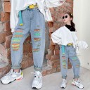 Farvede jeans til piger L2140 1