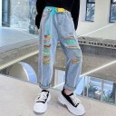 Farvede jeans til piger L2140 2