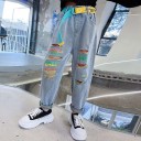 Farvede jeans til piger L2140 3