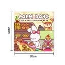 Farvelægningsbog Calm Days 20 × 20 cm søde bage motiver eventyrlig farvelægningsbog til børn og voksne 2