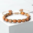 Farverig armbånd af naturlige sten 17–29 cm justerbart 7×5 mm perler voks snor håndlavet knude smykke tilbehør 2