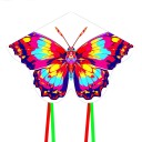 Farverig flyvende drage i form af en sommerfugl 79 x 56 cm Børnedrage i polyester med 30m snor Udendørs legetøj til sjov og aktiv bevægelse 1