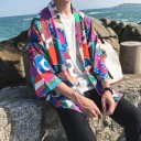Farverig herrejakke med japanske motiver 2