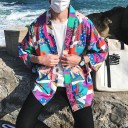 Farverig herrejakke med japanske motiver 4