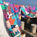 Farverig herrejakke med japanske motiver 8