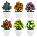 Farverig kunstig plante i potte 1 stk. små blomstrende blomster kunstigt træ borddekoration bryllupsdekoration hjemme hotel kontor 1