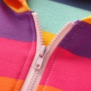 Farverig sweatshirt med lynlås til piger 3