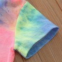 Farverig T-shirt og shorts til piger L1296 3
