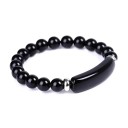 Farverige armbånd af natursten 18,5 cm 8 mm perler elastisk armbånd med metal detaljer unisex smykke tilbehør 7