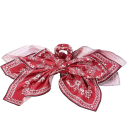 Fascia per capelli da donna con fiocco stampato Accessorio per capelli elegante per coda, chignon e acconciatura semi-raccolta Vari colori 1