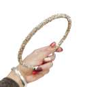 Fascia per capelli da donna scintillante Fascia elegante con pietre decorative Accessorio per capelli brillante per acconciature da cerimonia 4