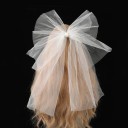 Fascia per capelli da sposa Velo in tulle bianco con perla Elegante accessorio per matrimonio addio al nubilato 3